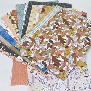Cocoa Daisy Patterned Double Sided Paper 20pcs